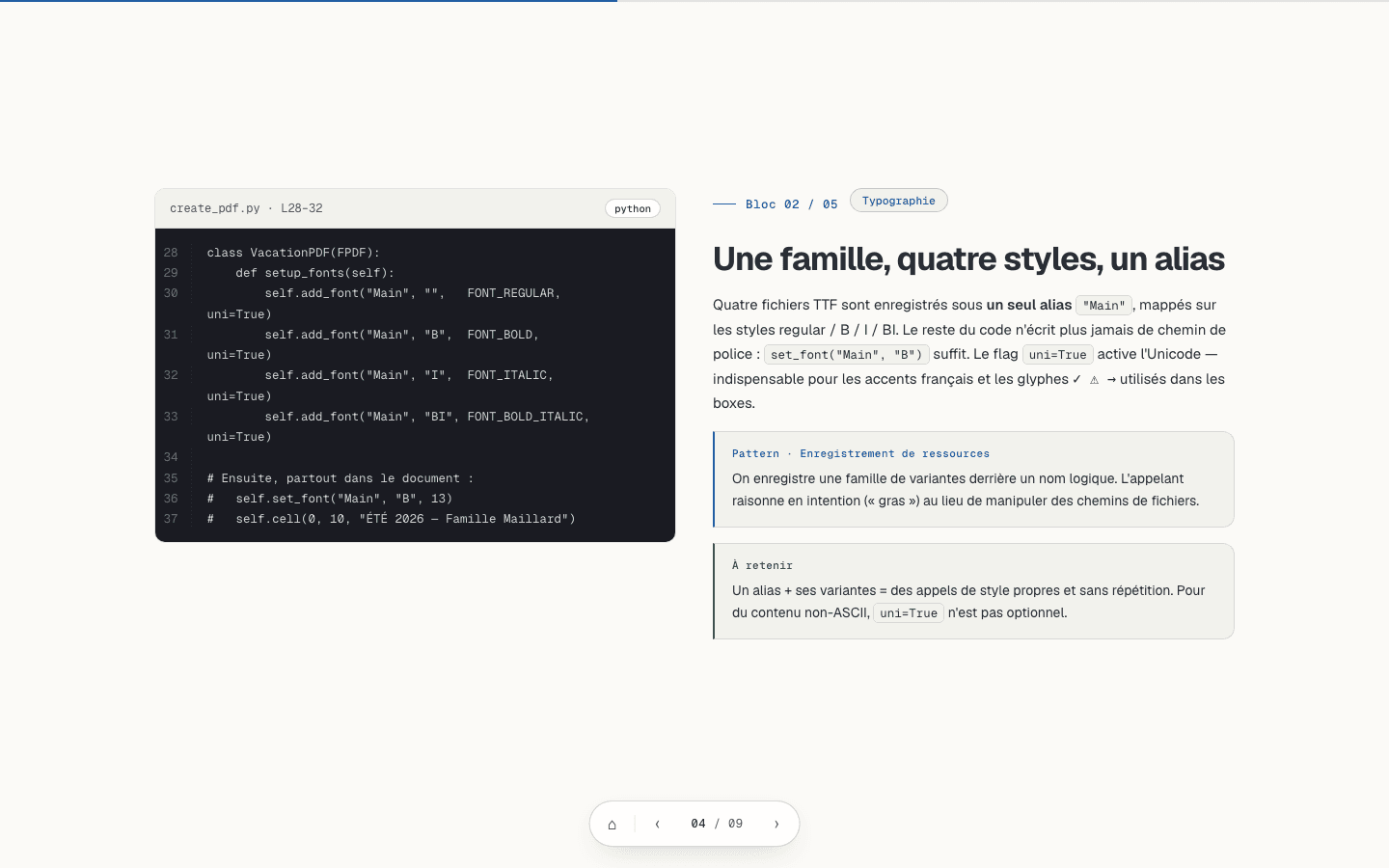 Vue détaillée de Comprendre son code