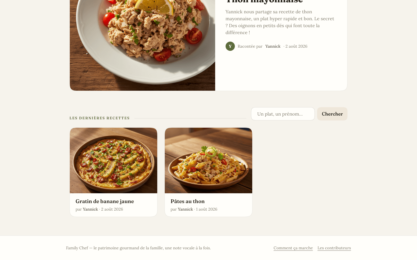 Vue détaillée de Family Chef
