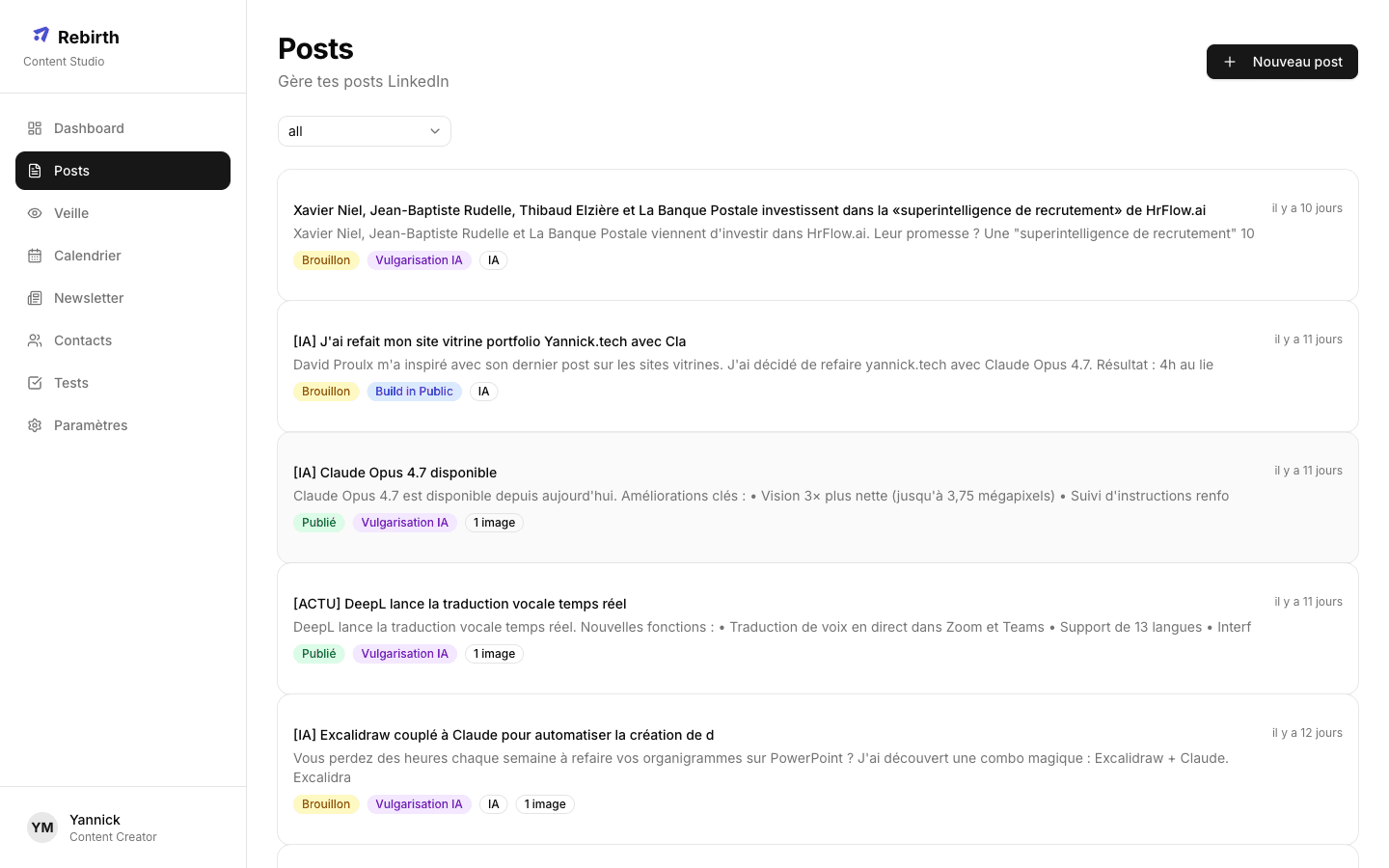 Vue secondaire de Agent LinkedIn Writer